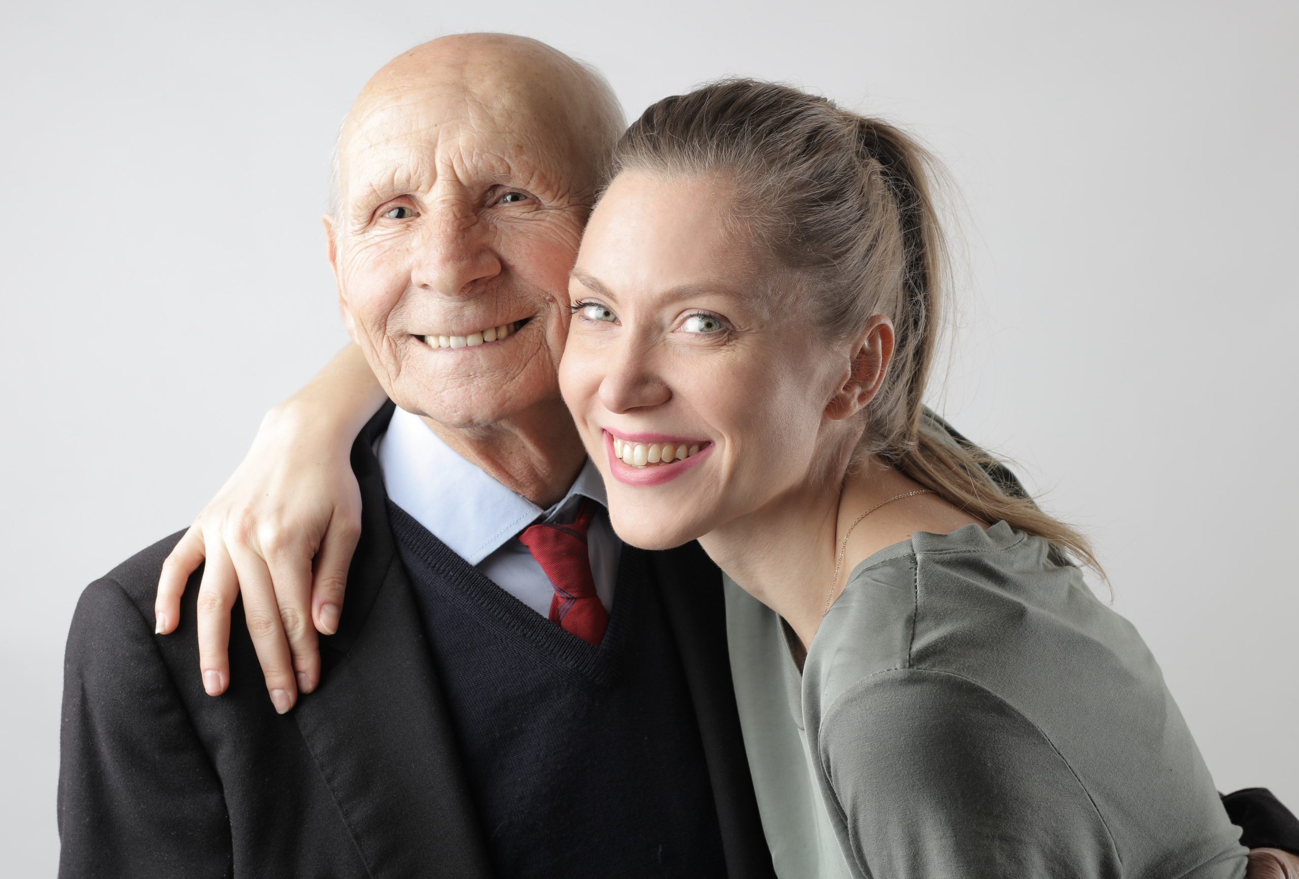 young woman and older man